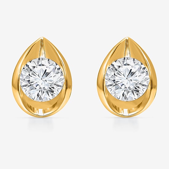I/Si2 1 CT. T.W. Lab Grown White Diamond 14K Gold Over Silver 9.8mm Pear Stud Earrings