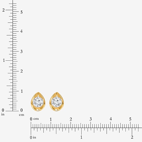 I/Si2 1 CT. T.W. Lab Grown White Diamond 14K Gold Over Silver 9.8mm Pear Stud Earrings
