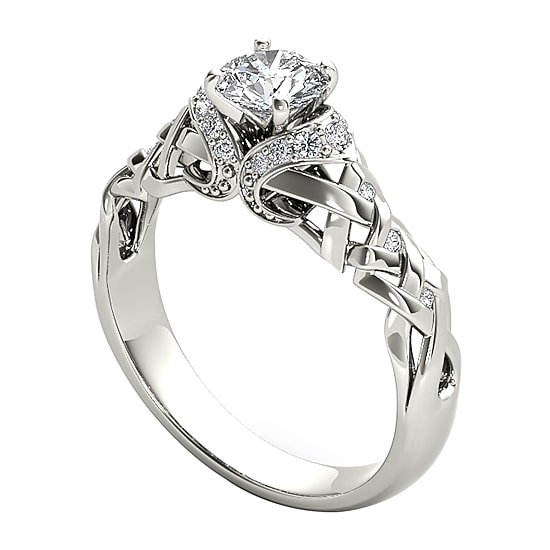1/2 CT.T.W. Natural Round Diamond 14K Gold Engagement Ring