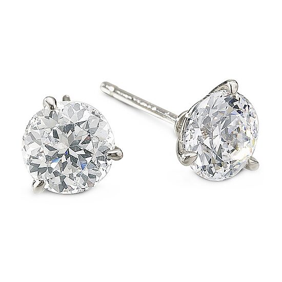 DiamonArt® Sterling Silver 3 CT. T.W. Cubic Zirconia Stud Earrings