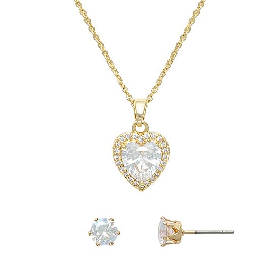 Mixit Womens Heart Hypoallergenic 2-pc. Jewelry Set