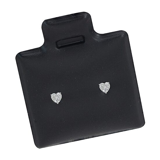 Toc 1 CT. Cubic Zirconia 10K Gold 5mm Heart Stud Earrings