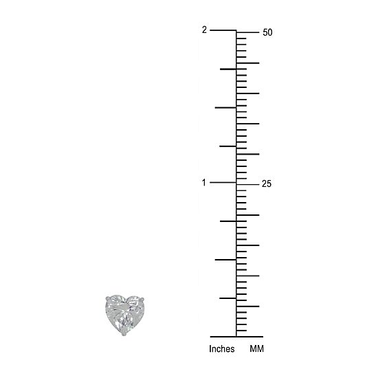 Toc 1 CT. Cubic Zirconia 10K Gold 5mm Heart Stud Earrings