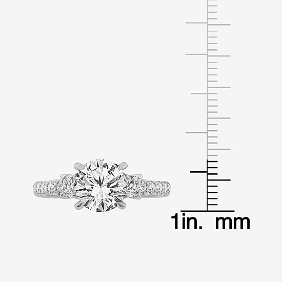 Love Lives Forever (F / Vs2) Womens 2 1/2 CT. T.W. Lab Grown White Diamond 10K Gold Round Side Stone Eternity Engagement Ring