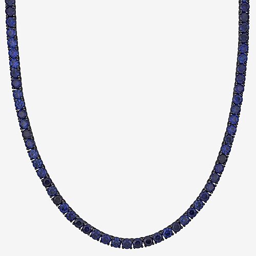 Mens Lab Created Blue Sapphire Sterling Silver 20 Inch Tennis Necklace, One Size