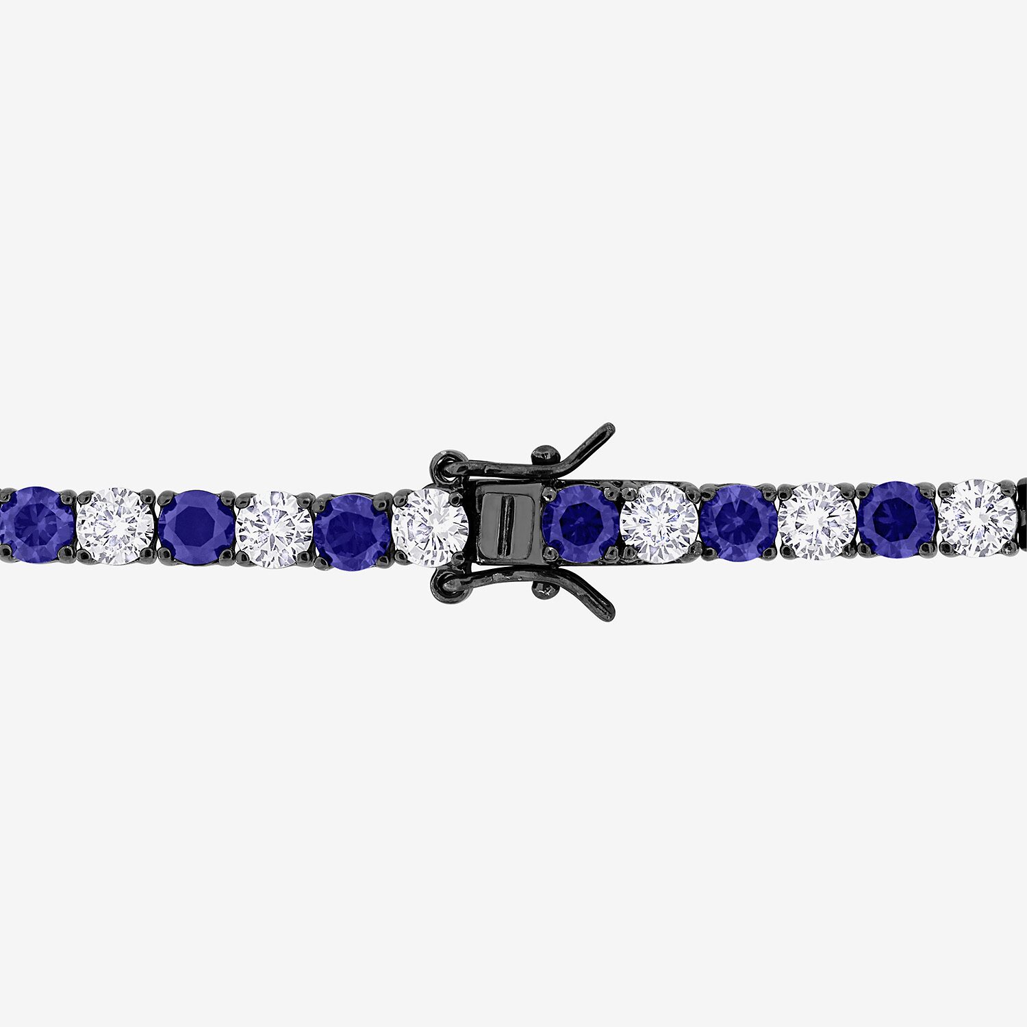 Mens Lab Created Blue Sapphire Sterling Silver 9 Inch Tennis Bracelet