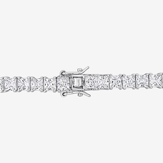 Mens Lab Created White Sapphire Sterling Silver 9 Inch Tennis Bracelet