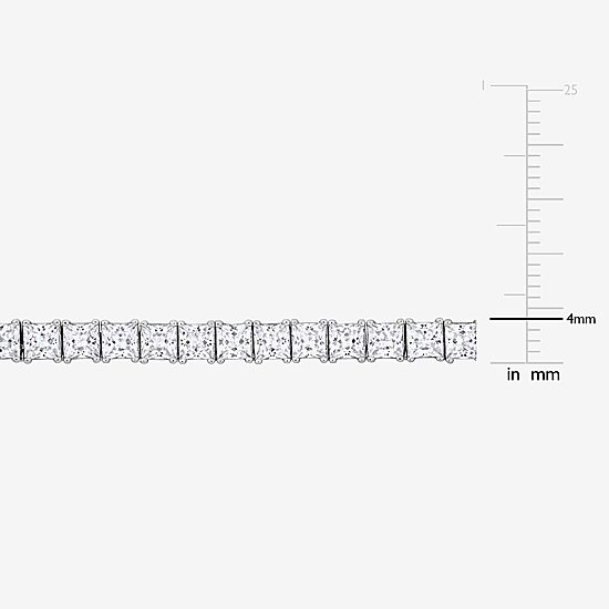 Mens Lab Created White Sapphire Sterling Silver 9 Inch Tennis Bracelet