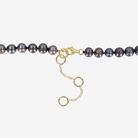 "Football" Mens Black 18K Gold Over Silver 19 Inch Strand Necklace