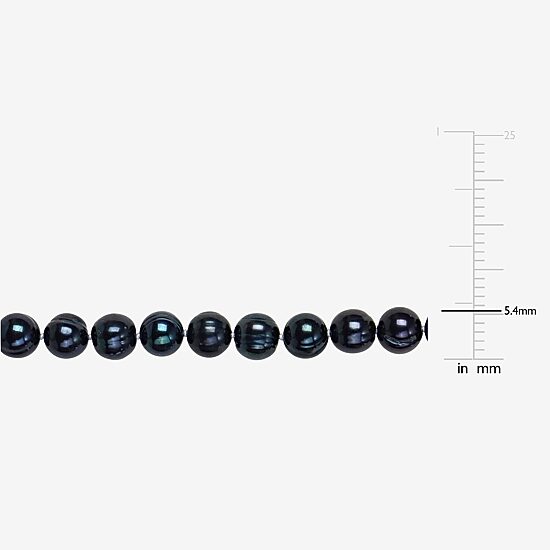 Mens Black Sterling Silver 20 Inch Strand Necklace