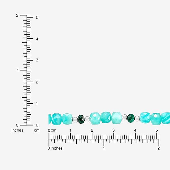 Silpada Womens Green Amazonite Sterling Silver 40 Inch Beaded Necklace