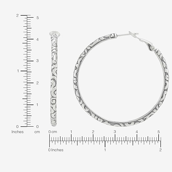 Silpada Womens Sterling Silver 42.3mm Round Hoop Earrings