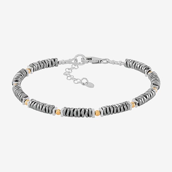 Silpada Womens Black Hematite Sterling Silver Beaded Bracelet