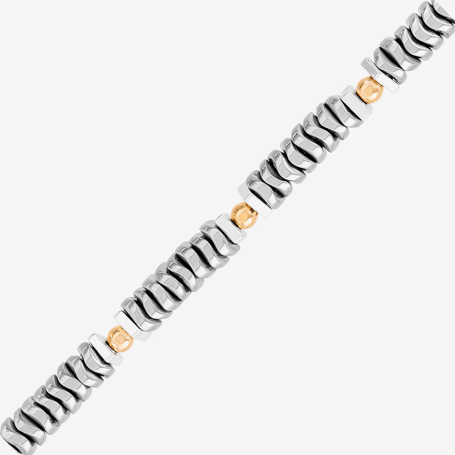 Silpada Womens Black Hematite Sterling Silver Beaded Bracelet