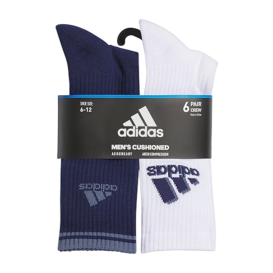 adidas Cushion Mix Mens 6 Pair Crew Socks