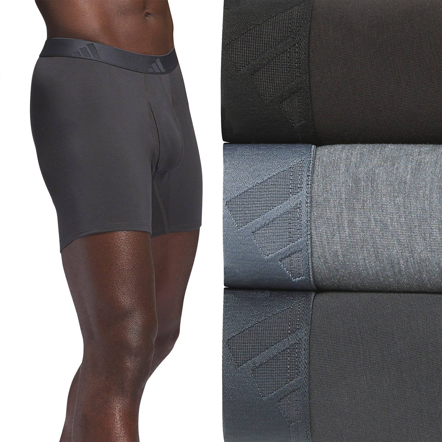 adidas Luxe Comfort Mens 3 Pack Boxer Briefs 5159307