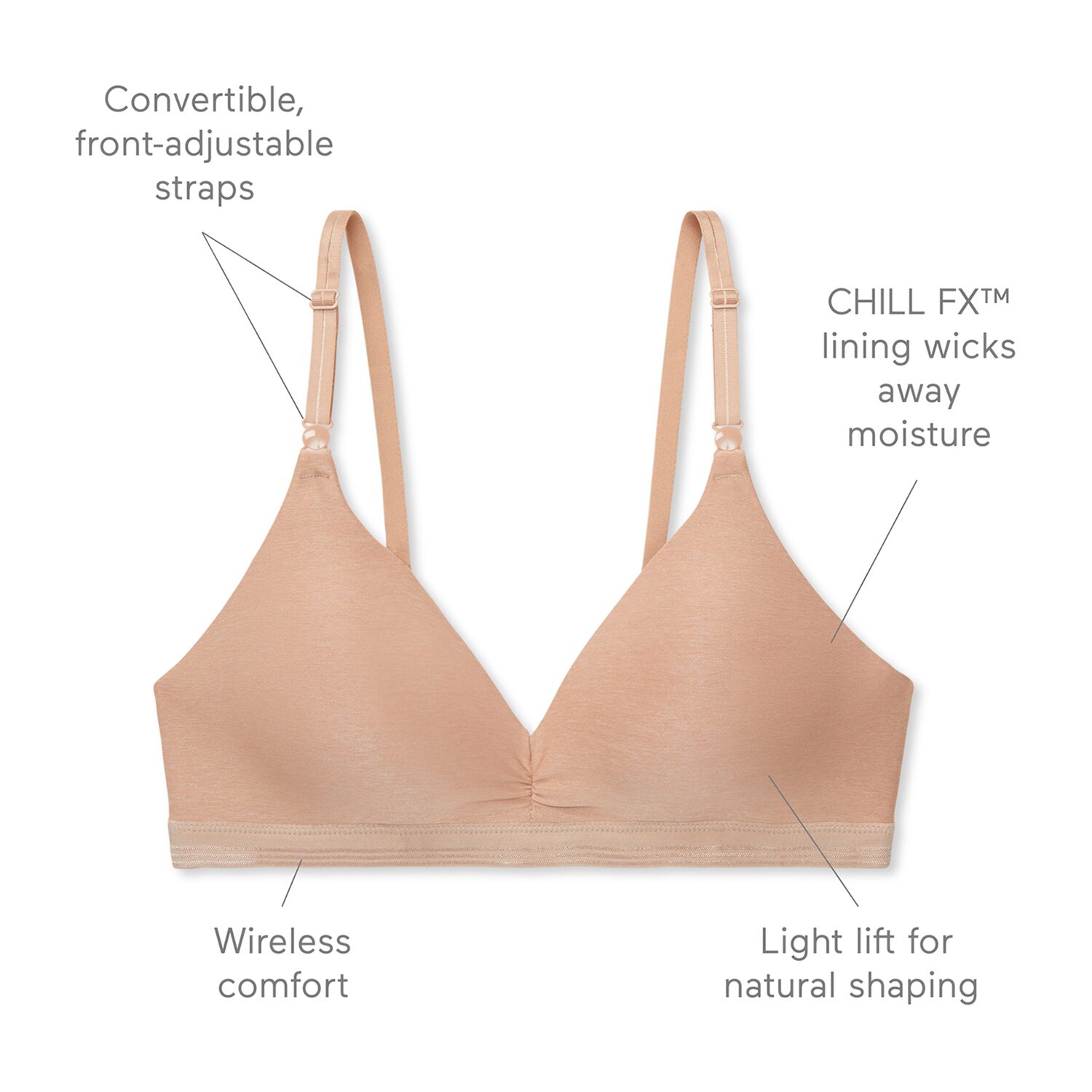 Warners® Play It Cool® Stay Cool and Dry Wireless Lift Comfort Bra RN3281A