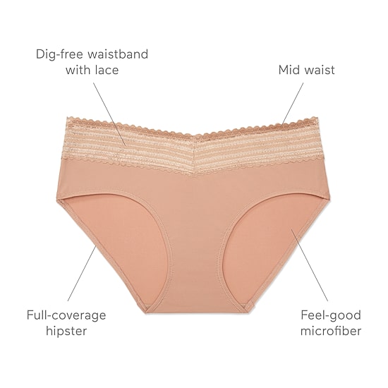 Warners® No Pinching, No Problems® Dig-Free Comfort Waist with Lace Microfiber Hipster 5609J