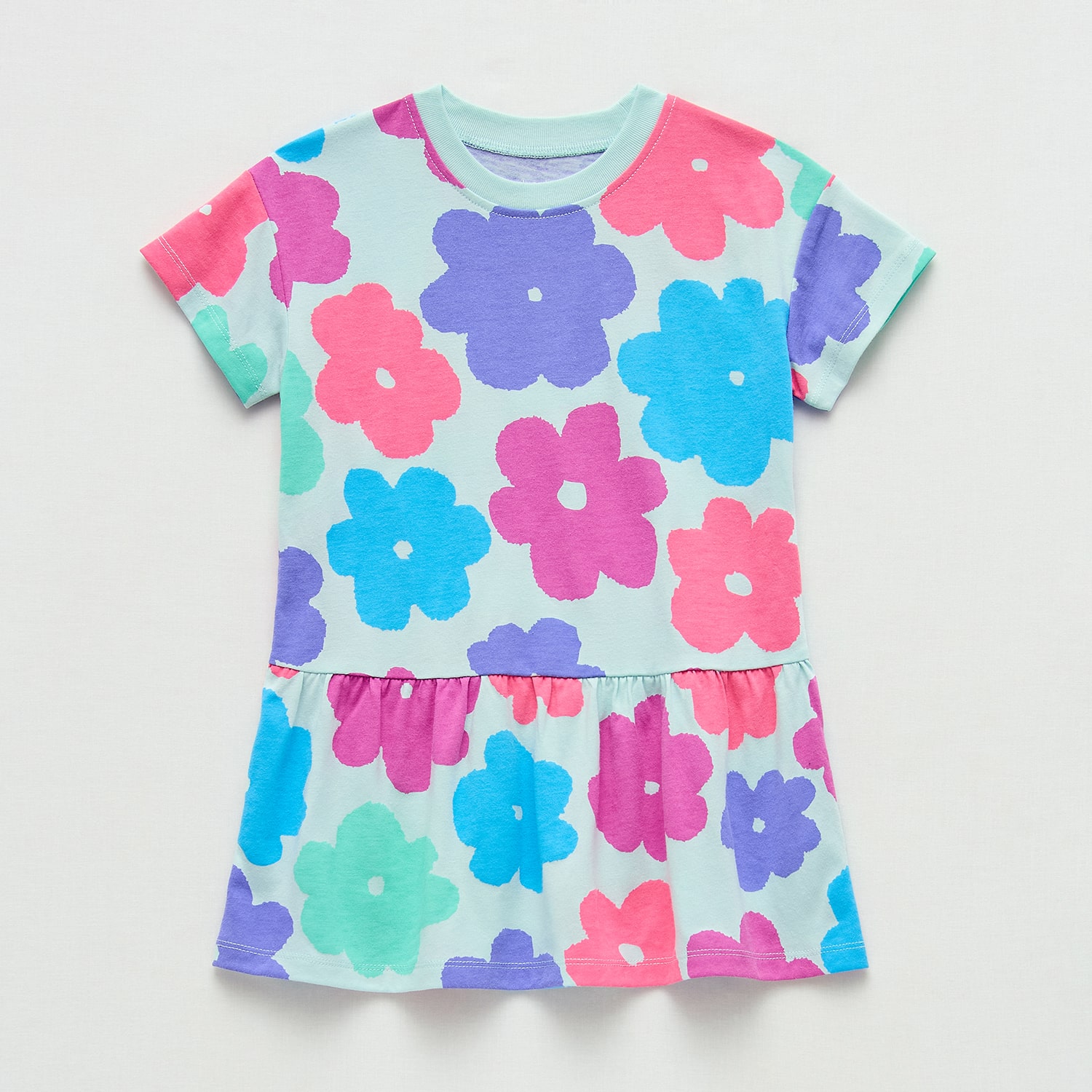 Okie Dokie Toddler & Little Girls Short Sleeve Drop Waist Dress