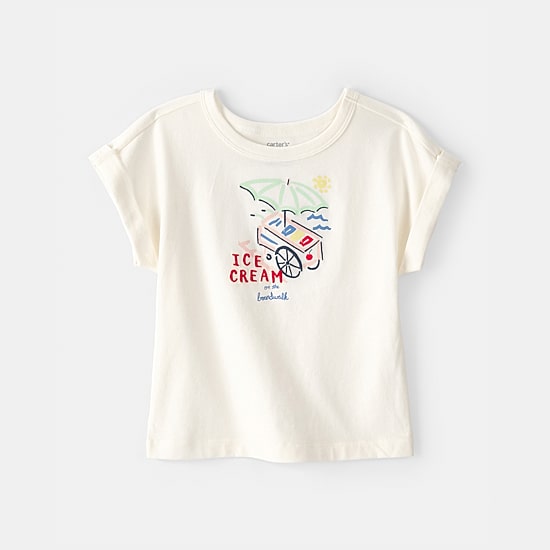 Carter's Toddler Girls Round Neck Short Sleeve Regular Fit Graphic T-Shirt