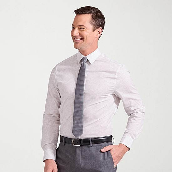 Nick Graham Mens Spread Collar Long Sleeve Shirt + Tie Set