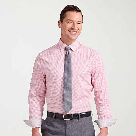 Nick Graham Mens Spread Collar Long Sleeve Stretch Fabric Shirt + Tie Set
