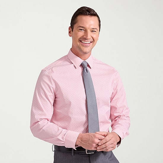 Nick Graham Mens Spread Collar Long Sleeve Stretch Fabric Shirt + Tie Set