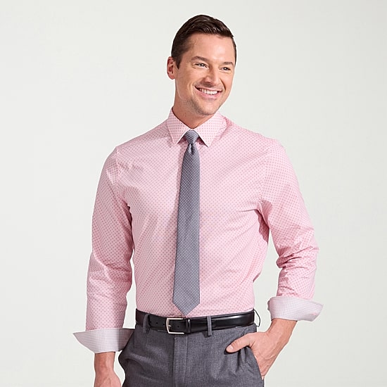 Nick Graham Mens Spread Collar Long Sleeve Stretch Fabric Shirt + Tie Set