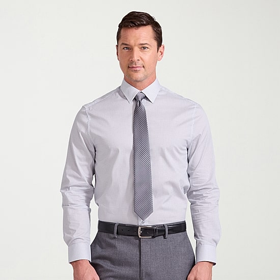Nick Graham Mens Spread Collar Long Sleeve Stretch Fabric Shirt + Tie Set