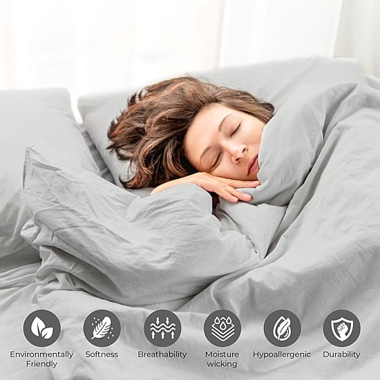 SUPERIOR® Orion Linen Garment Washed Soft Reversible Duvet Cover