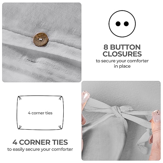 SUPERIOR® Orion Linen Garment Washed Soft Reversible Duvet Cover