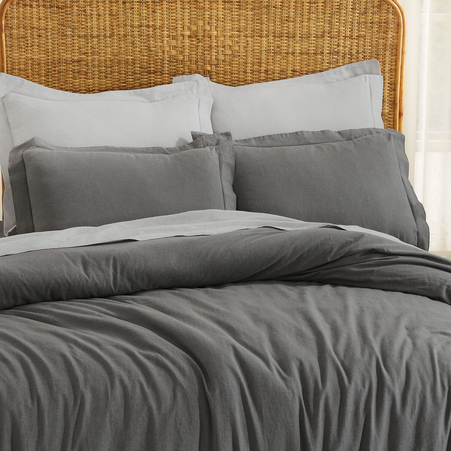 SUPERIOR® Orion Linen Garment Washed Soft Reversible Duvet Cover