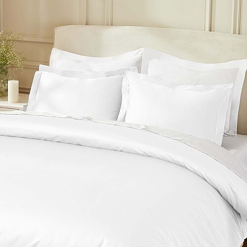 SUPERIOR Egyptian Cotton 850tc Luxury Sateen Reversible Duvet Cover, One Size, White