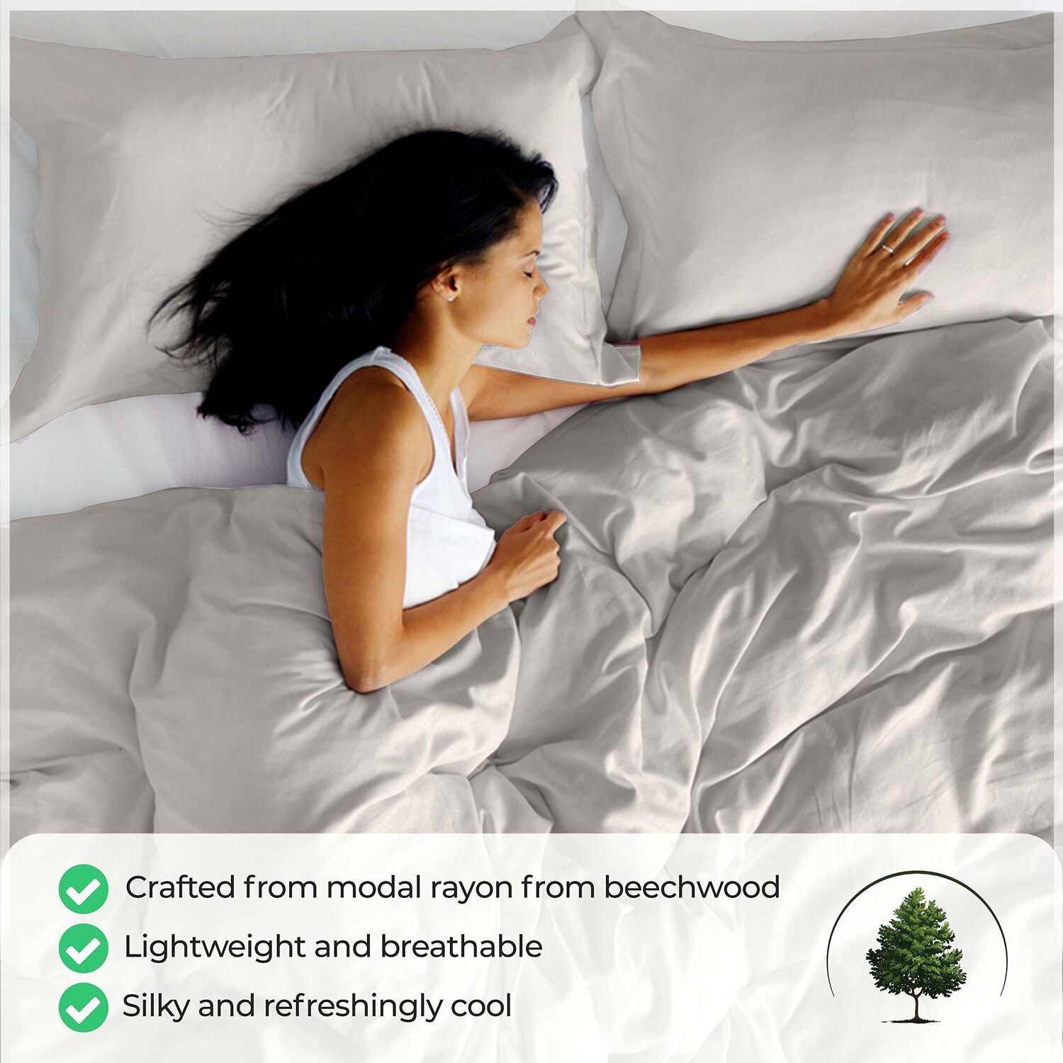 SUPERIOR® Beechwood Modal 400tc Premium Cooling Reversible Duvet Cover