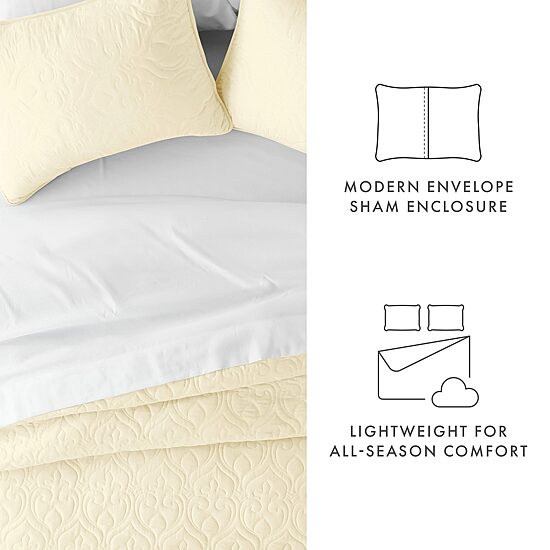 Casual Comfort Damask Stitch Quilt Set