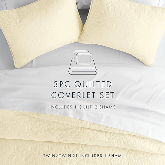 Casual Comfort Damask Stitch Quilt Set