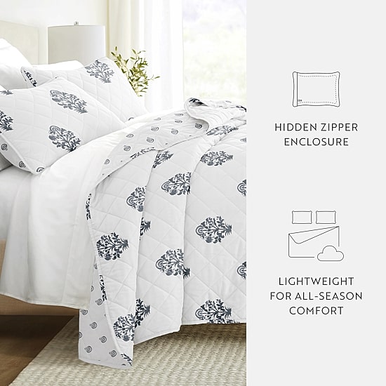 Casual Comfort Pattern Reversible Quilt Set