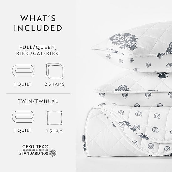 Casual Comfort Pattern Reversible Quilt Set