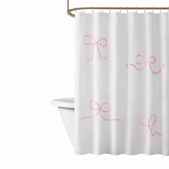 Truly Soft Textured Bows Shower Curtain