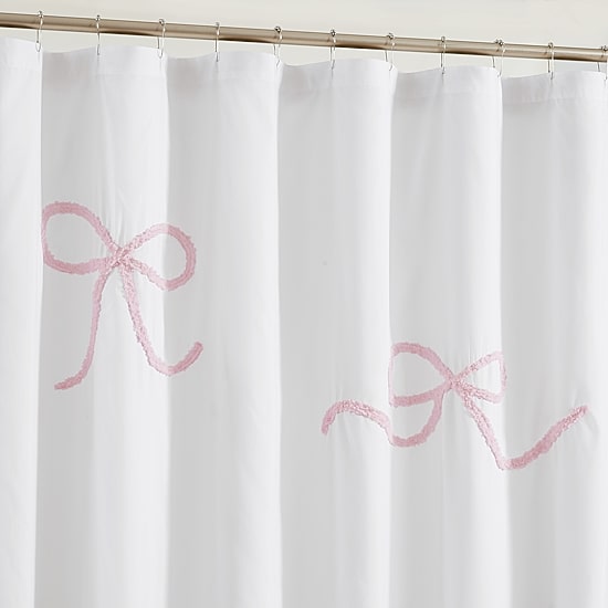 Truly Soft Textured Bows Shower Curtain