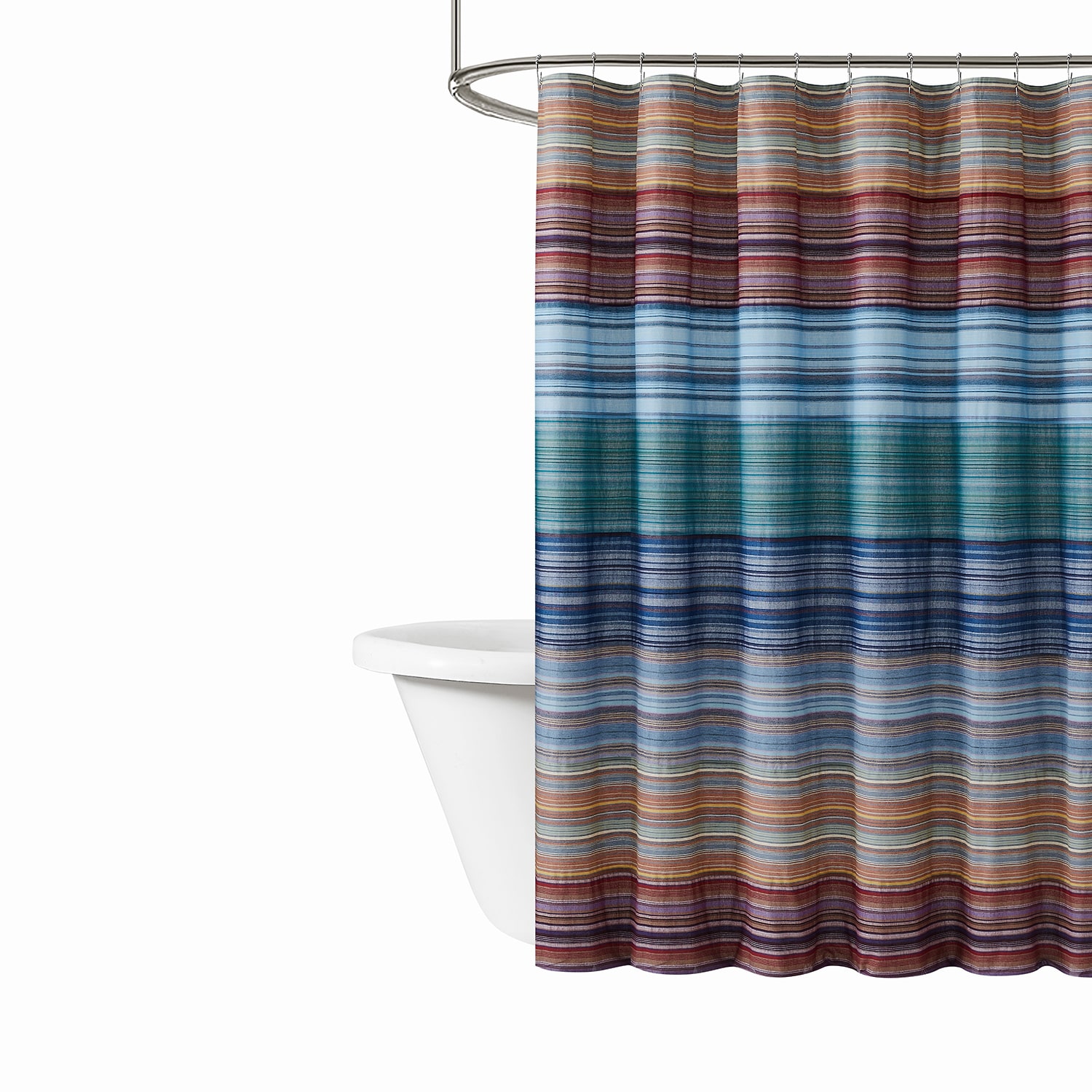 Brooklyn Loom Met Yarn Dye Stripe Shower Curtain