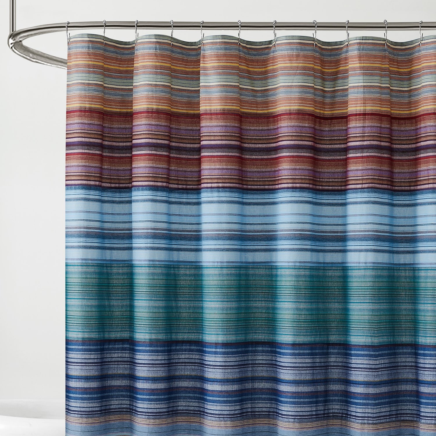 Brooklyn Loom Met Yarn Dye Stripe Shower Curtain