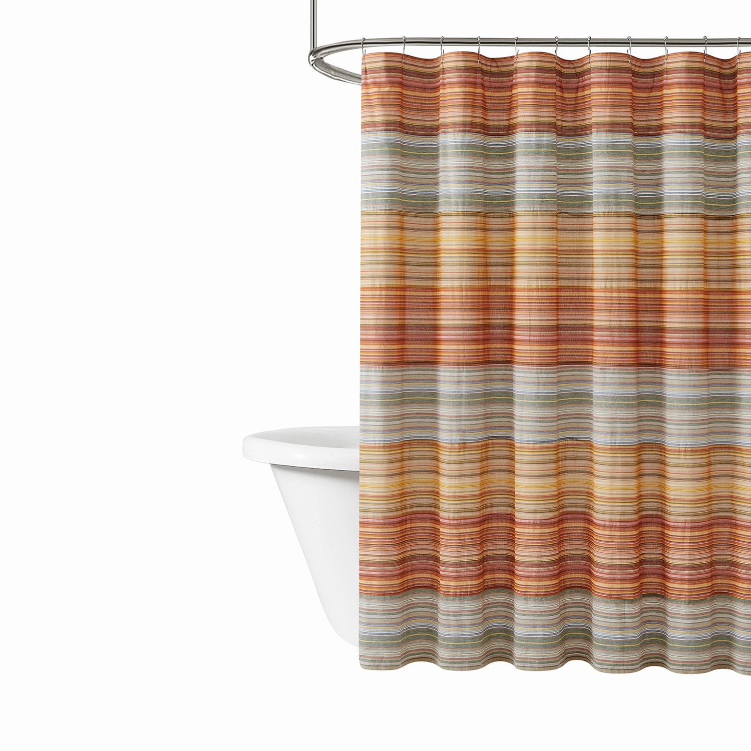 Brooklyn Loom Sunset Yarn Dye Stripe Shower Curtain