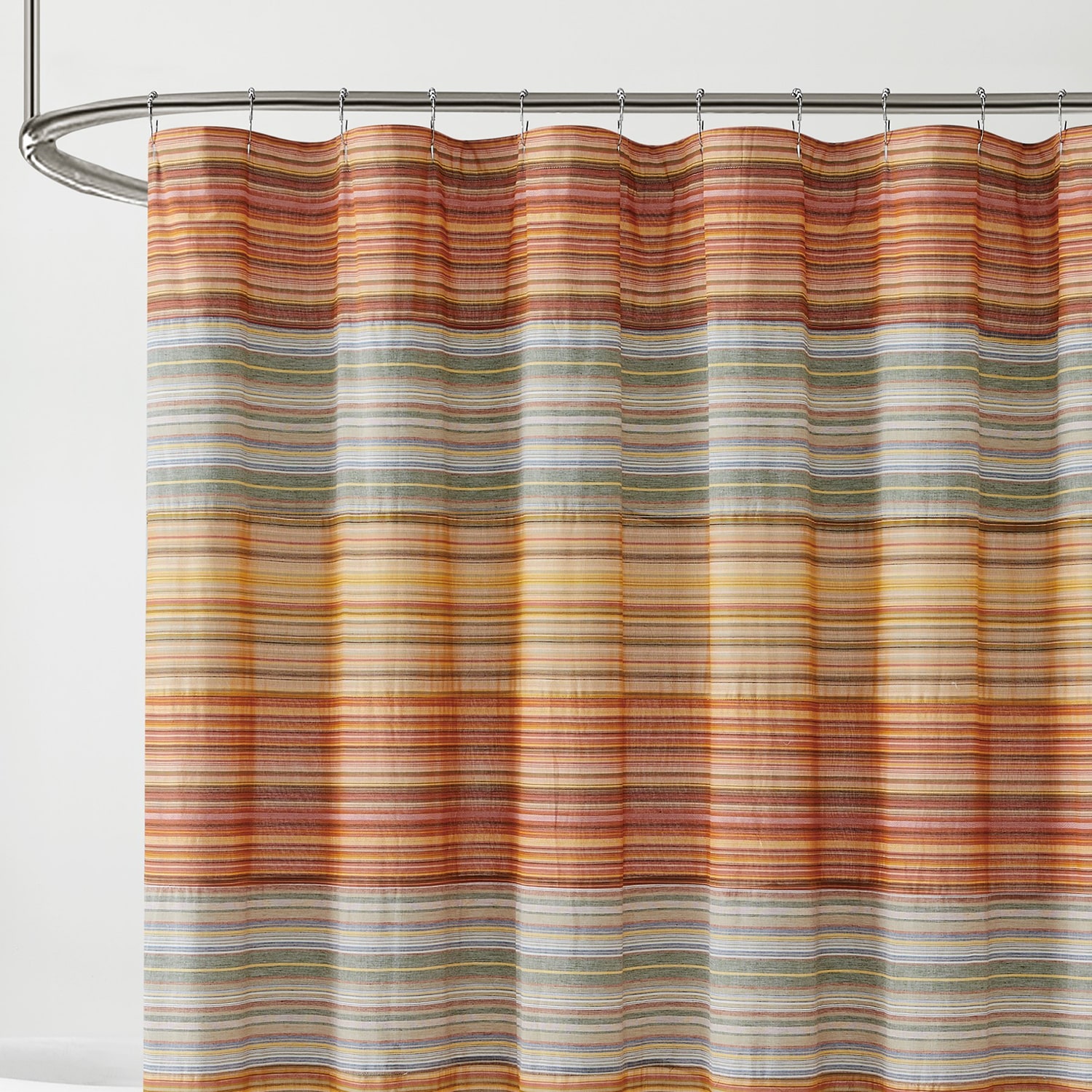 Brooklyn Loom Sunset Yarn Dye Stripe Shower Curtain