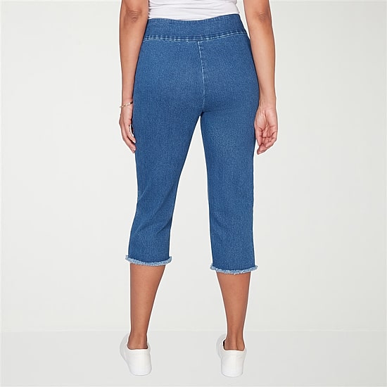 Alfred Dunner Classics Womens Mid Rise Capri Jean