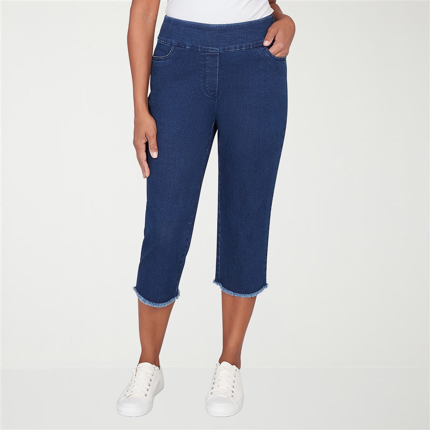 Alfred Dunner Classics Womens Mid Rise Capri Jean