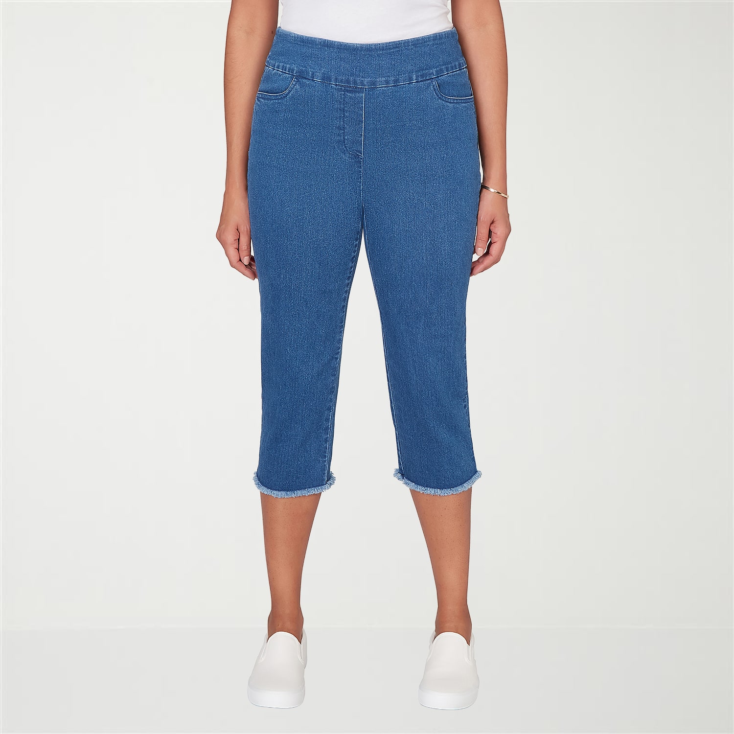Alfred Dunner Classics Womens Mid Rise Capri Jean