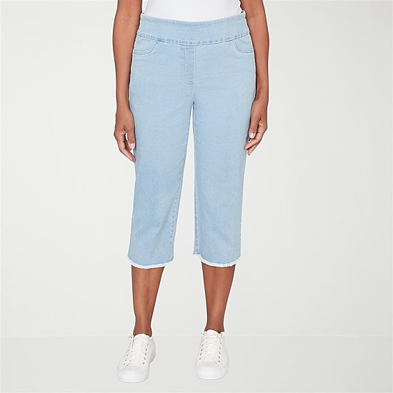 Alfred Dunner Classics Womens Mid Rise Capri Jean