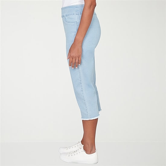 Alfred Dunner Classics Womens Mid Rise Capri Jean