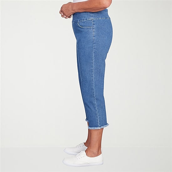 Alfred Dunner Classics Womens Mid Rise Capri Jean
